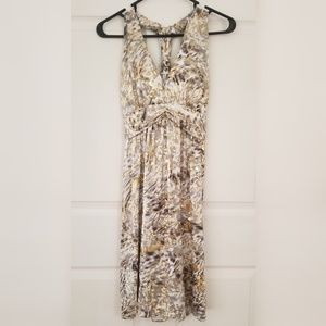 Marble/Gold V-Neck Dress